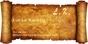 Luria Károly névjegykártya