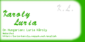 karoly luria business card